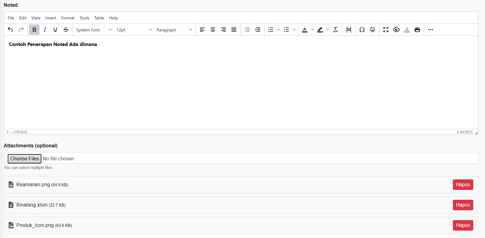Catatan dan Lampiran